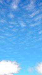 Obraz premium Blue sky background with white clouds. Abstraction group of clouds on clear blue sky on sunny day. 3D illustration