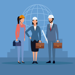 Architect and construction teamwork