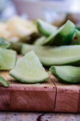 Fresh lime wedges - closeup