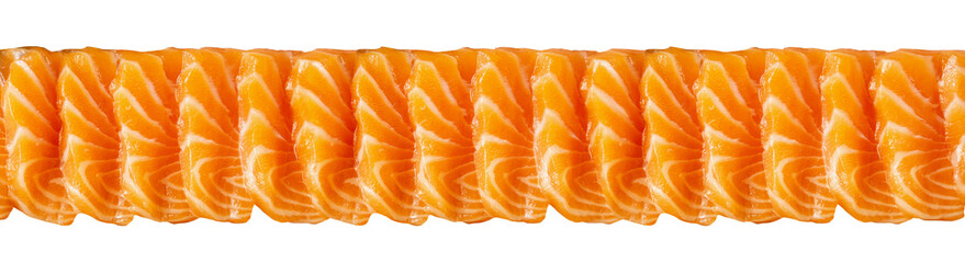 Salmon slice sashimi isolated on white background