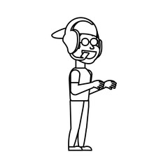 boy with headphone avatar character