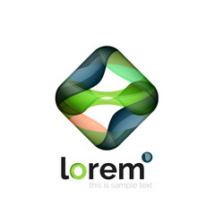 Abstract geometric logo created with overlapping smooth shapes