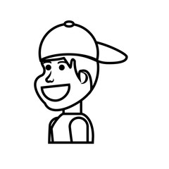 child boy with cap avatar character