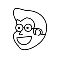 head of child boy with glasses avatar character