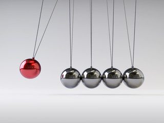 Balancing Balls Newton's Cradle, 3d rendering,conceptual image.