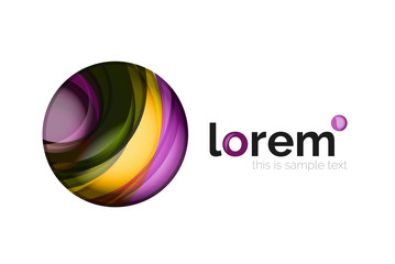 Abstract geometric logo created with overlapping smooth shapes