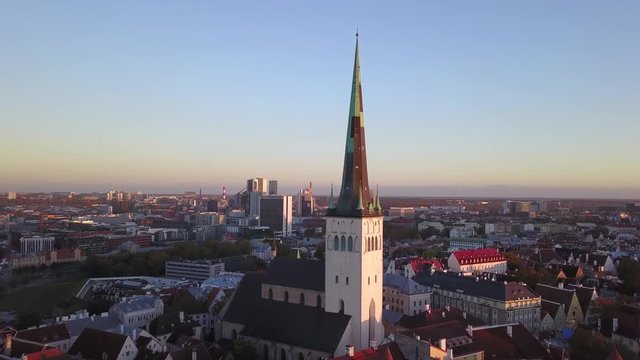 Aerial view of city Tallinn Estonia