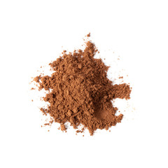Pile cocoa powder isolated on white background