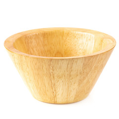 Wooden cup isolated on a white background