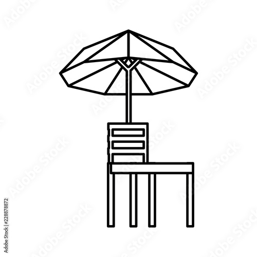 Tennis Referee Chair With Umbrella Stock Image And Royalty