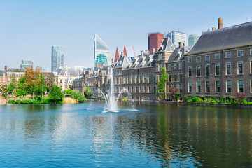 view of Binnenhof - Dutch Parliament at spring, The Hague, Holland