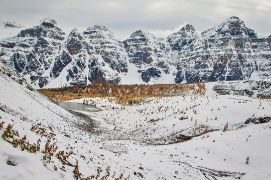 View Of Majestic Peaks Around Moraine Lake, Canada