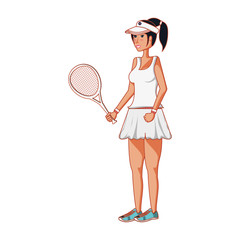Obraz na płótnie Canvas woman tennis playing with racket