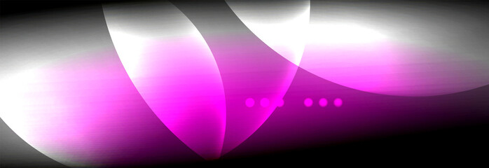 Vector blurred neon glowing circles with flowing and liquid light concept, energy magic fantastic abstract background