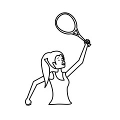 woman tennis playing with racket