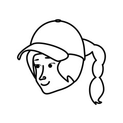 head woman with sport cap