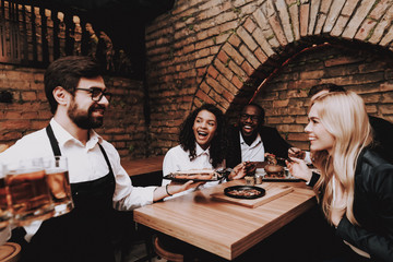 Different Races Communicate. Beer and Snacks.