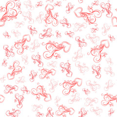 Fototapeta premium Cute valentine seamless pattern with hearts