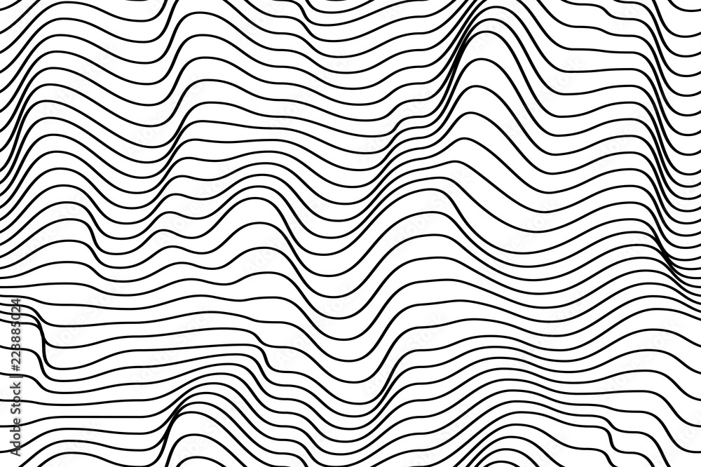 Poster vector seamless striped background. geometric background with curved lines.