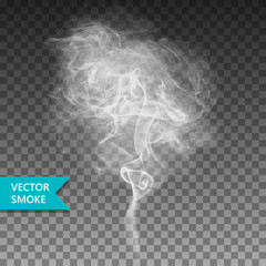 Vector realistic smoke on the transparent background. - 228886489
