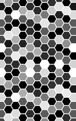 White honeycomb with a gradient color. Isometric geometry. 3D illustration