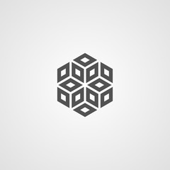 Vector isolated snowflake icon. Logo for your design