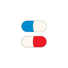 Pills flat icons vector