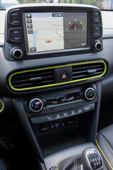air conditioner command buttons and infotainment system gps