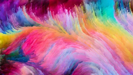 Tuinposter Mix van kleuren Kleurrijke verf ontvouwt zich