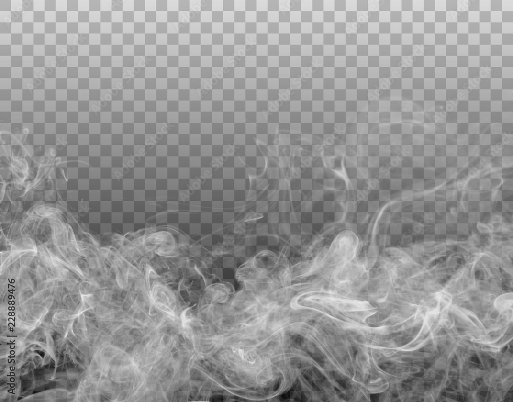 Poster vector realistic smoke on the transparent background.
