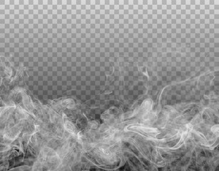 Vector realistic smoke on the transparent background. - 228889476