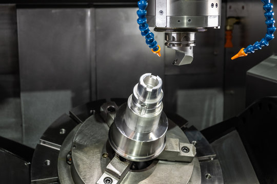 CNC machine spindle and five axis table