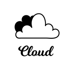 Vector Illustration. Isolated cartoon cloud. Cloud with dicoration element for background, poster, card
