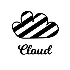 Vector Illustration. Isolated cartoon cloud. Cloud with dicoration element for background, poster, card