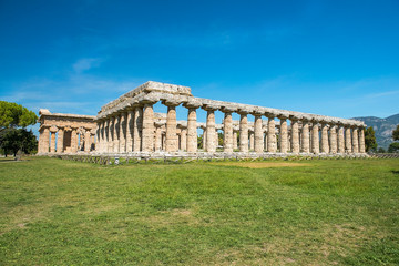 Fototapeta na wymiar first temple of Hera in Poseidonia (Paestum), Campania, Italy