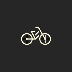 Bicycle Outline Minimalist Creative Abstract Modern Icon Logo Design Template Element Vector