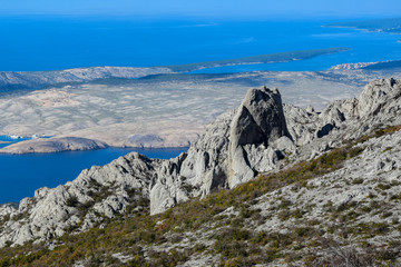 Dabarski Kukovi on Velebit close do Karlobag, Croatia, are a ridge composed of steep peaks, which are unique geologic formation. They are famous for hiking and free climbing on huge rock faces. 