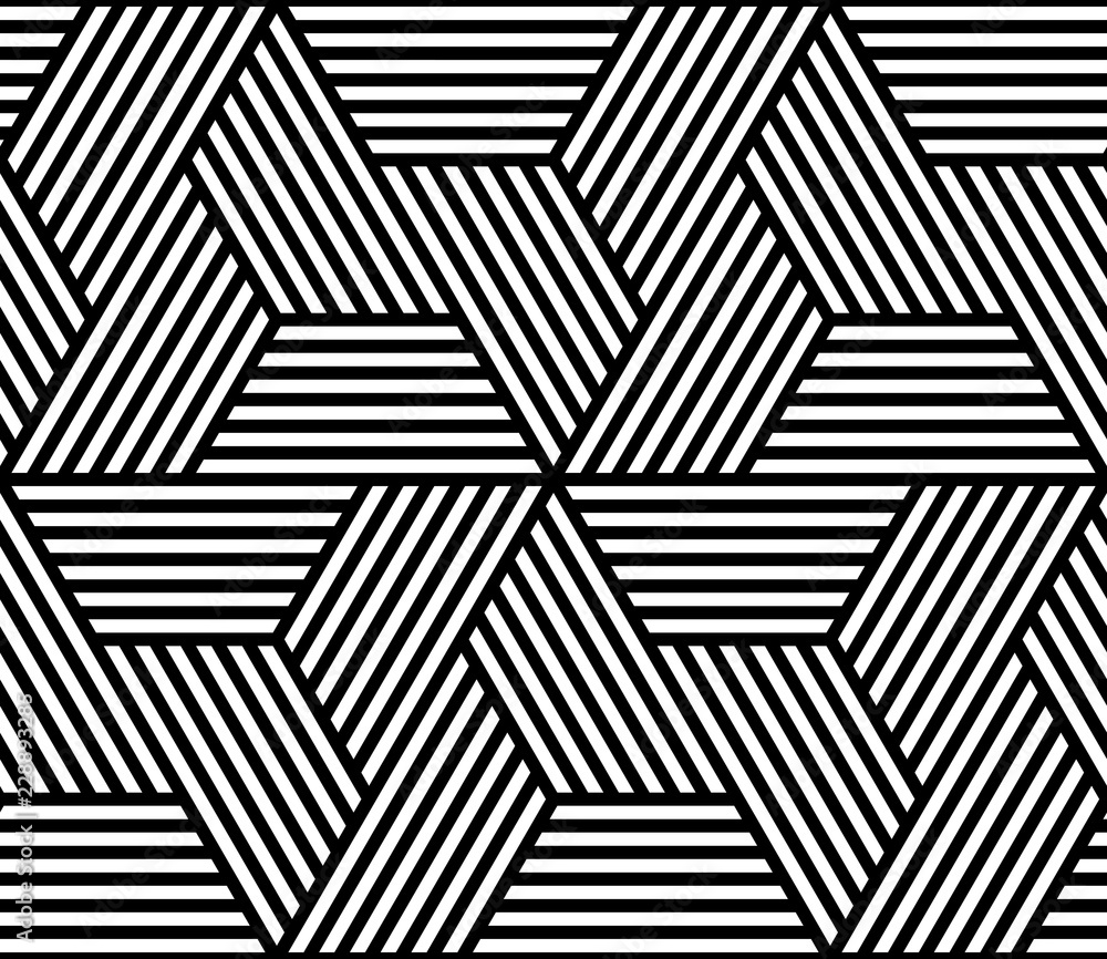 Poster Vector geometric pattern. Seamless braided linear pattern.
