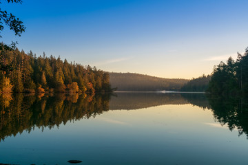 Fototapeta na wymiar A Serene Fall Day At Pass Lake