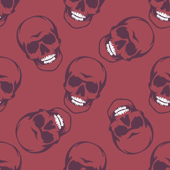 Skull seamless pattern. Vector illustration of a seamless pattern of skulls.
