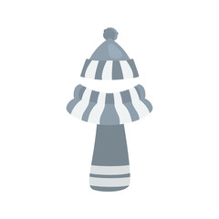 Hat and scarf color vector icon. Flat design