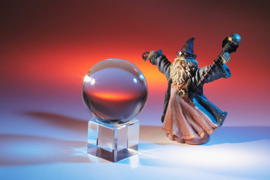 Wizard Figurine and Crystal Ball