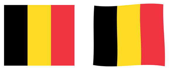 Fototapeta premium Kingdom of Belgium flag. Simple and slightly waving version.