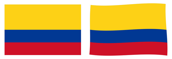 Fototapeta premium Republic of Colombia flag. Simple and slightly waving version.