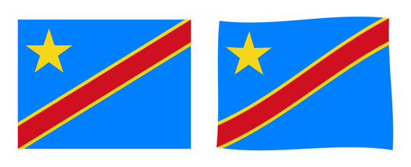 Democratic Republic of the Congo (formerly Zaire) flag. Simple and slightly waving version.
