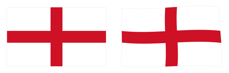 Flag of England. Simple and slightly waving version.