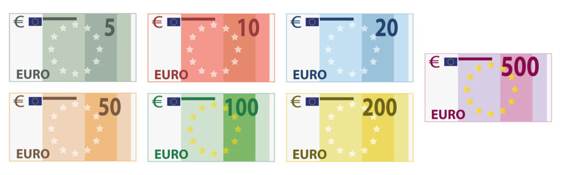 Euro Scheine / Währung / Banknoten / Geldscheine