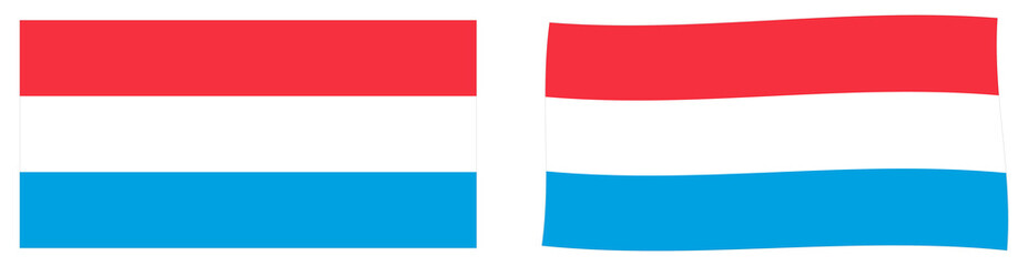 Grand Duchy of Luxembourg flag. Simple and slightly waving version.