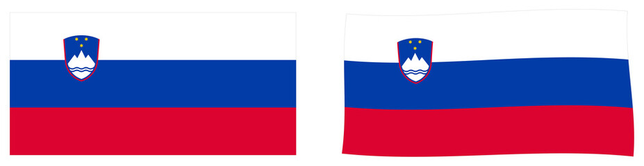 Republic of Slovenia flag. Simple and slightly waving version.
