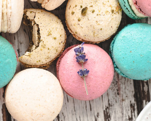 Appetizing colorful macaroons